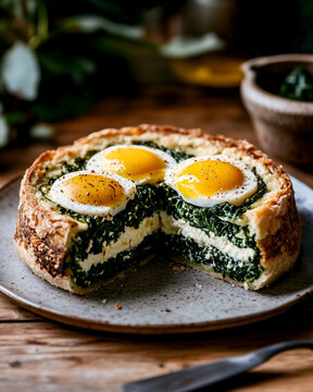 Traditional Easter &ldquo;Torta Pasqualina&rdquo; &ndash; Savory Italian Pie with Spinach, Ricotta, and Eggs
