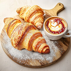 croissant with coffee
