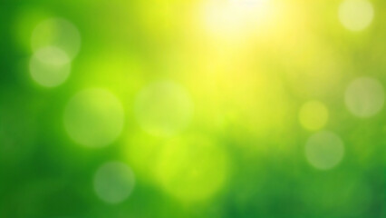 Obraz premium Abstract Green Nature Background Sunlight with Bokeh, Blur Spring Summer Light, Green Leaves Freshness