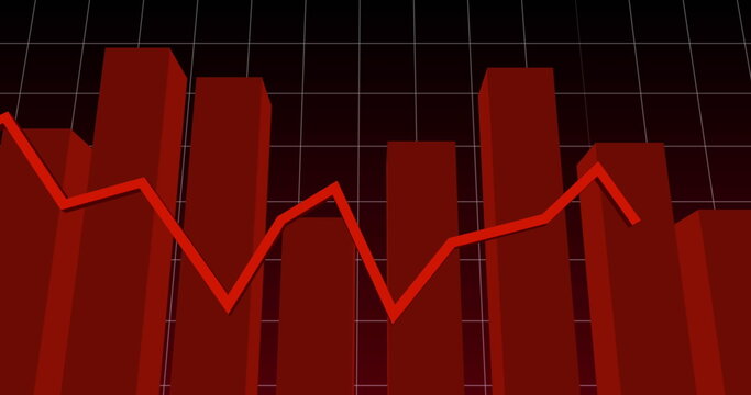 Image of red line statistics with financial data processing - Powered by Adobe