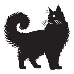 Wild-inspired LaPerm silhouette, channeling its natural roots - LaPerm illustration - LaPerm vector - cat silhouette

