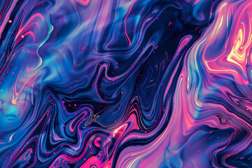 Obraz premium Colorful abstract swirl with vivid hues of blue, pink, and purple in a dynamic fluid design