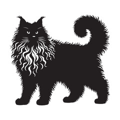 Regal LaPerm silhouette, a symbol of unique elegance - LaPerm illustration - LaPerm vector - cat silhouette

