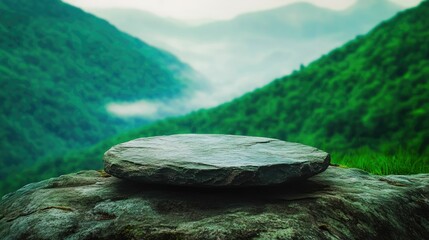 Stone podium display product mountain scenery nature outdoor presentation