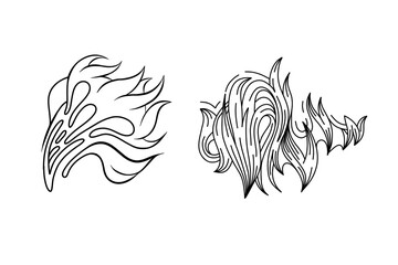 Otline Fire Vector sketch by hand. Image for any size ideal for advertising and posters, personal project or t-shirts, mugs, books, logos, etc.