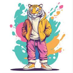Vector illustration art of Tiger mascot charactors Collection