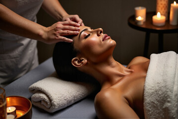 Relaxing Spa Massage Session with Candles and Tranquil Ambiance