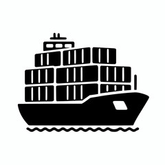 Obraz premium Container Ship at Sunset: Freight Transport and Maritime Shipping for International Trade and Logistics Industry