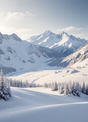 Fototapeta premium Winter Snow Mountain Landscape