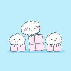 Little Sheep, vector illustration.