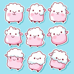 Fototapeta premium Little Sheep, vector illustration.