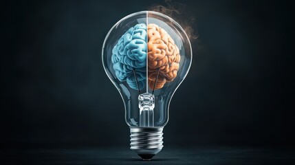 Brain in a lightbulb, split