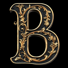Intricate golden letter B surrounded by elaborate floral detailing illustrating artistry and craftsmanship