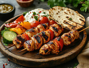 Grilled Chicken Shish Kebab with Cherry Tomatoes, Bell Peppers, and Onions � Perfect BBQ Dish