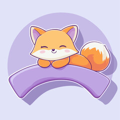 Fox lying down, vector illustration.