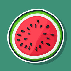 Cut watermelon, vector illustration.