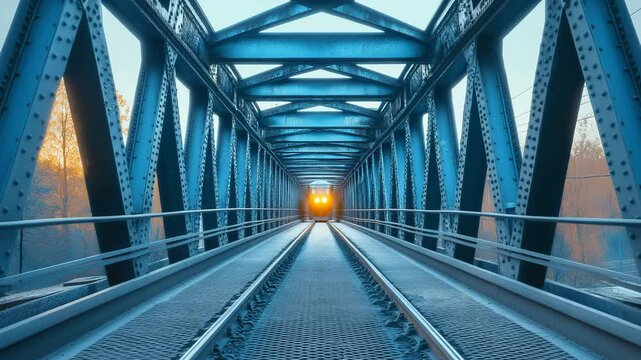 The bridge's metal structure