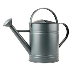 A metallic watering can with a long spout, designed for easy pouring and gardening tasks.