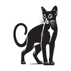 Majestic Ocicat silhouette, a stunning blend of strength and beauty - Ocicat illustration - Ocicat vector - cat silhouette

