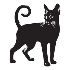 Obraz premium Minimalist Ocicat silhouette, a simple yet stylish feline portrayal - Ocicat illustration - Ocicat vector - cat silhouette
