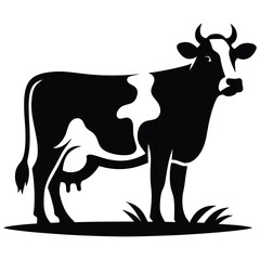 silhouette of a cow