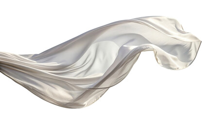 Fototapeta premium flowing white fabric drapes elegantly, creating sense of movement and softness, perfect for various design projects