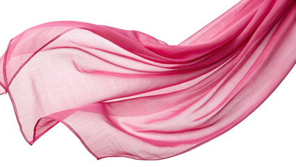 Soft pink fabric flowing gracefully in air, creating elegant and delicate appearance. light texture adds sense of movement and beauty