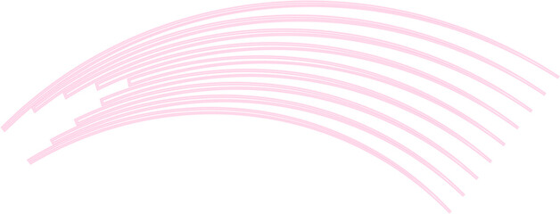 Parallel neon contour lines smoothly curving in a synchronized pattern.