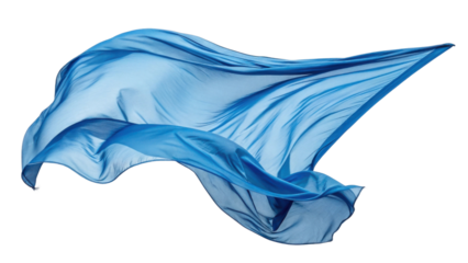 Flowing blue fabric creates sense of elegance and movement, perfect for various design projects