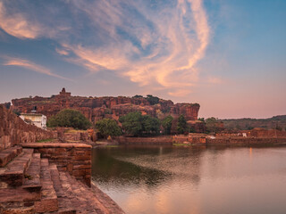 Amazing ancient hindu temple complex at Badami , tourist destination in Karnataka, India