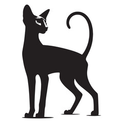 Vibrant Oriental Shorthair silhouette, bursting with energy and personality - Oriental Shorthair illustration - Oriental Shorthair vector - cat silhouette

