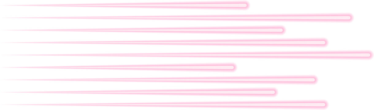 Parallel neon-effect lines extend with one end perfectly straight while the other follows an irregular path.
