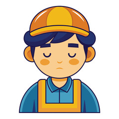 cartoon builder with helmet