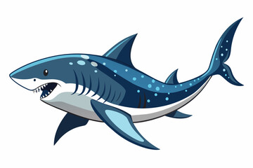 shark cartoon isolated on white