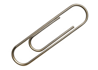 Paper Clip isolated on a transparent background.