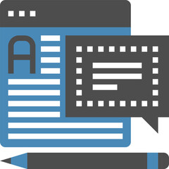 blog management flat web icon concept
