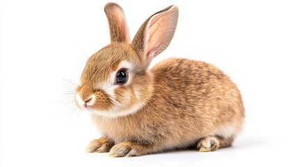Obraz premium Playful Bunny: A fluffy, adorable bunny, captured in a close-up shot, radiates charm and innocence. 