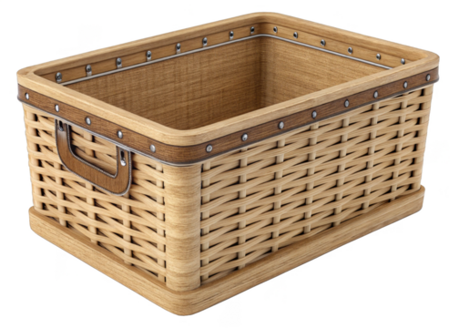 Storage Basket isolated on a transparent background.