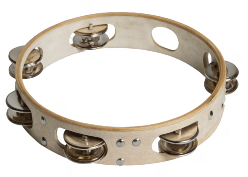  Tambourine isolated on a transparent background.