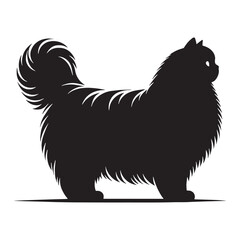 Timeless Persian cat silhouette, embodying sophistication and grace - Persian illustration - Persian vector - cat silhouette

