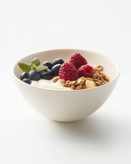 Creamy Yogurt Bowl with Fresh Berries and Granola Topping