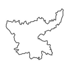 Jharkhand map vector line 