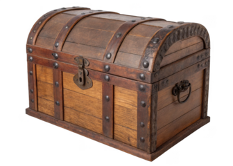 Treasure chest isolated on a transparent background.