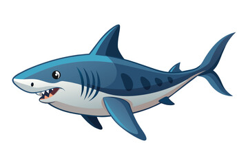 shark cartoon isolated on white