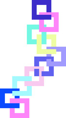 Obraz premium Chaîne de carrés pixel art colorés, design rétro, fond transparent, fichier PNG pour superposition artistique