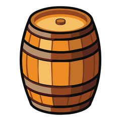 wooden barrel isolated on white