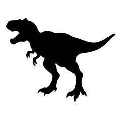 Vector silhouette of a dog and other animals in black and white illustration