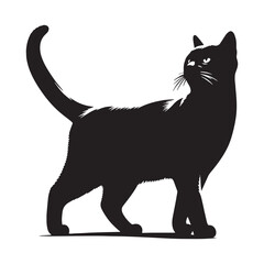 Sleek and graceful Russian Blue silhouette, a perfect feline representation - Russian Blue illustration - Russian Blue vector - cat silhouette

