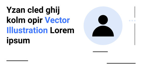 Circular profile icon alongside placeholder text and geometric minimalist accents. Ideal for profiles, personal branding, UIUX design, templates, digital marketing, team introductions, simple landing