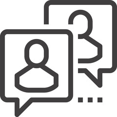 focus group flat line web icon concept